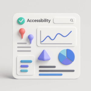 Minimalistic UI design with floating 3D shapes and soft gradients